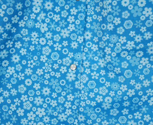 Floral Print Knee Length Ladies Duster Dress in Blue