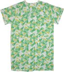 Plus Size Summer Leaves Snap Front Duster Dress
