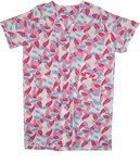Plus Size Pink Leafy Dreams Snap Front Duster Dress