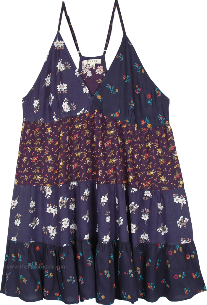 Midnight Magic Floral Printed Sleeveless Tunic Dress