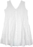 Snow White Beauty Midi Dress in Eyelet Fabric