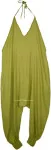 Green Glow Summer Harem Halter Jumpsuit