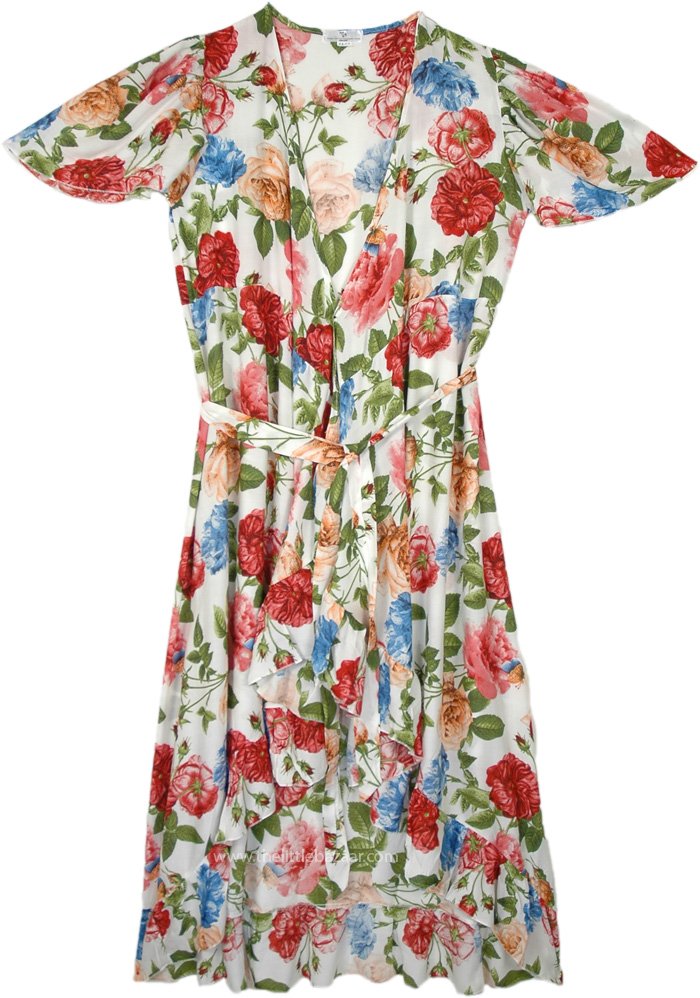 Blooming Beauty Boho Kimono Wrap Maxi Dress