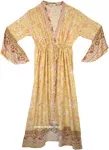 Sunset Floral Kimono Boho Chic Dress