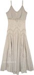 Sculpted Beige Western Sleeveless Maxi Dress