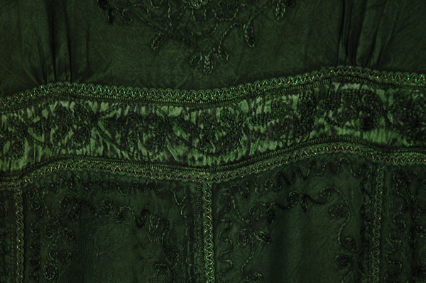 Olive Renaissance Vintage Embroidered Sleeveless Short Dress