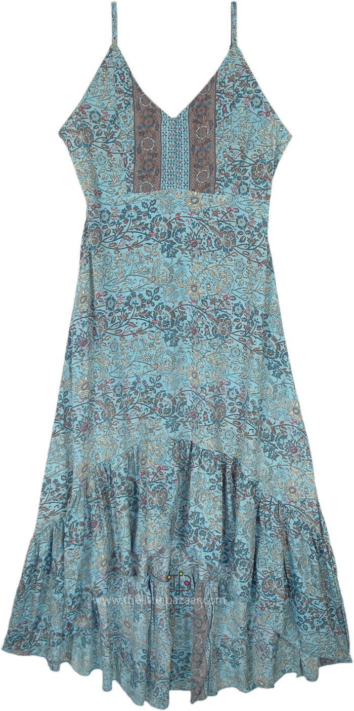 Palace Blue Maxi Long High Low Dress