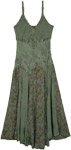 Serene Sage Long Corset Style Floral Dress