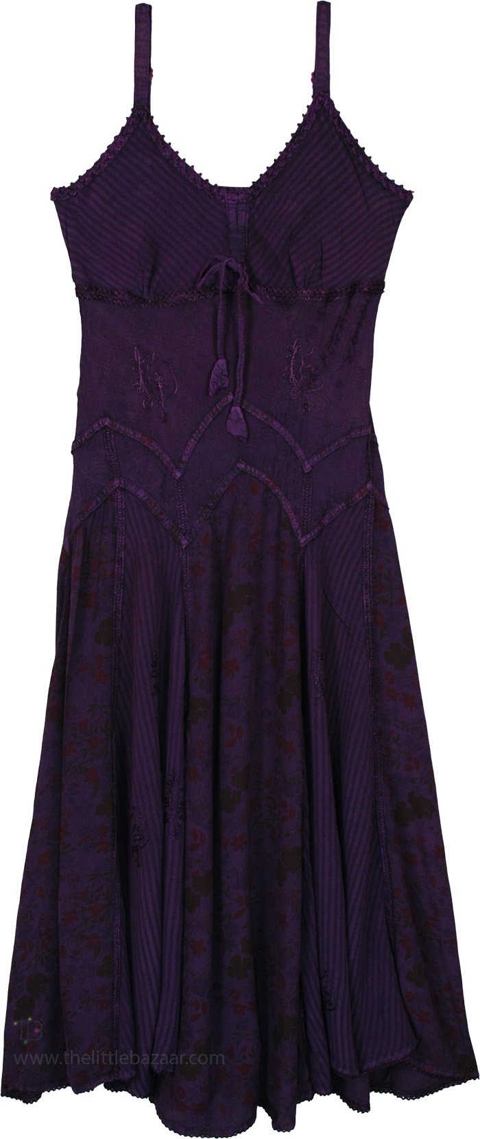 Deep Purple Beauty Long Corset Style Floral Dress