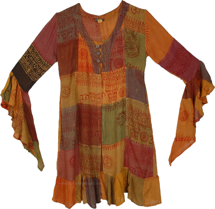 Hippie Bazaar Full Sleeve Patchwork Kimono Duster