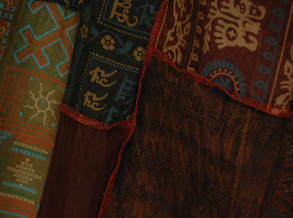 Brown Patchwork Wide Leg Bohemian Jumpsuit