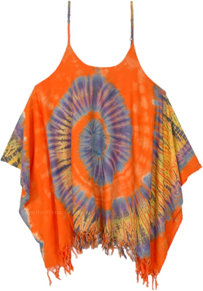 Vibrant Orange Swirl Tie Dye Short Dress | Dresses | Orange | Tie-Dye ...