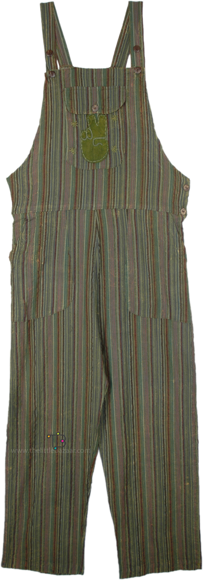 Herbal Peace Cotton Boho Overalls