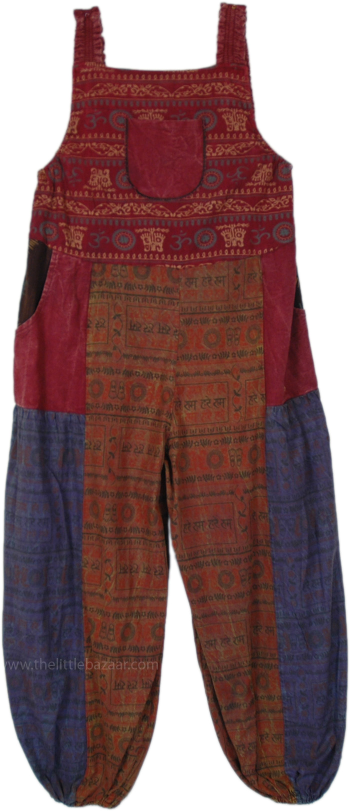 Boho Patchwork Om Hippie Bliss Overalls