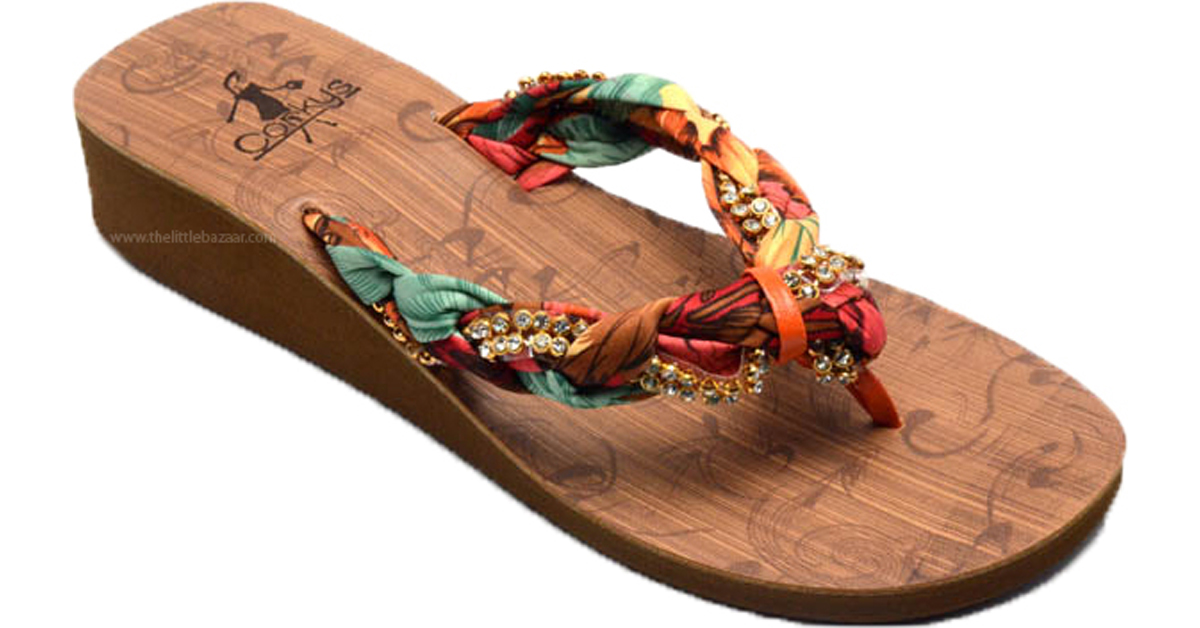 Thong Style Womens Sandal in Rust Accessories Multicoloured