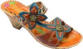 Hand-Painted Adjustable Leather Sandals