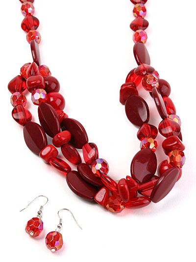 Chunky Red Beaded Jewelry