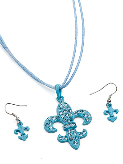 Blue Jewelry Corded Fleur de Lis