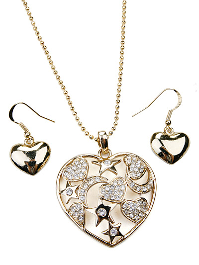 Charms Pendant Earring Set