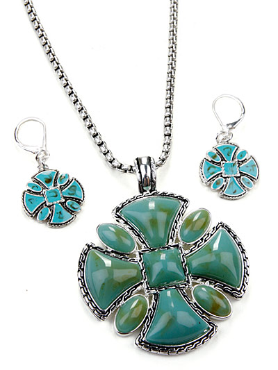 Turquoise Jewelry Pendant Set