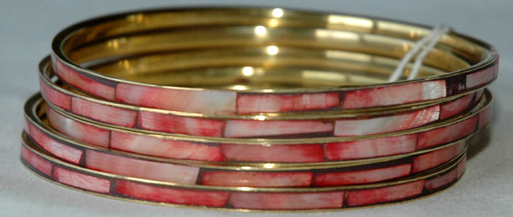 Pink Enamel Bangle Bracelet