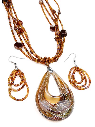 Brown Glass Fashion Jewelry