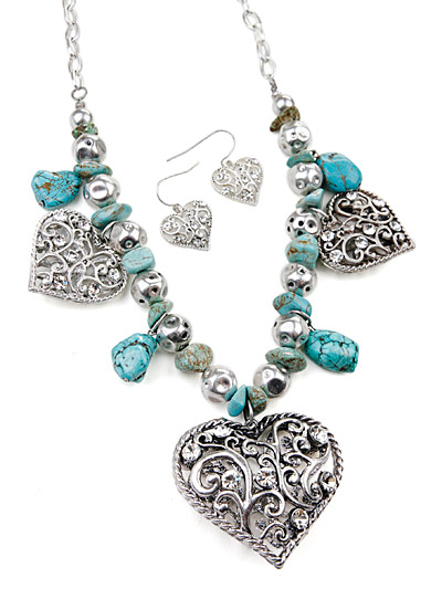 Silver Tone Beaded Jewelry 