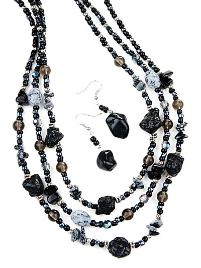 Black Chunky Fashion Jewelry