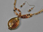 Topaz Seed Bead Shell Glass Necklace Set