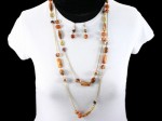 Gold Tone Long Chain Necklace Set