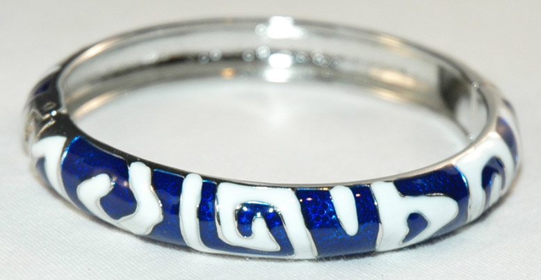 Blue White Bangle Bracelet 