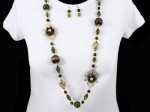 Brass Tone Beaded Necklace Set