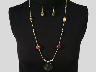 Long Necklace with Round Pendant