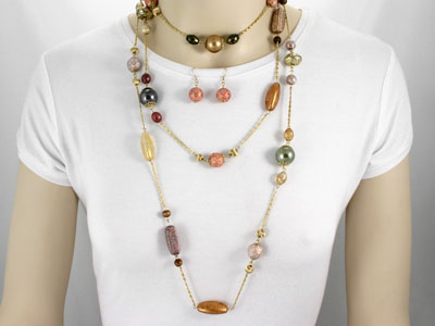 Long Multicolor Necklace Set