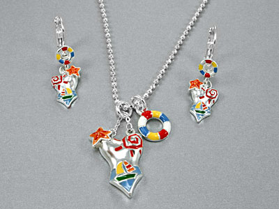 MultiColor Swimsuit Necklace Set