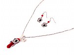 Hawaiian jewelry flip flop necklace and earring set [266]