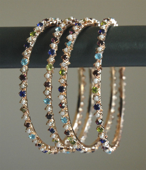 Bead and Crystal Bangle