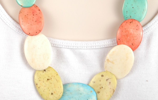 Pastel Multicolored Bone Necklace