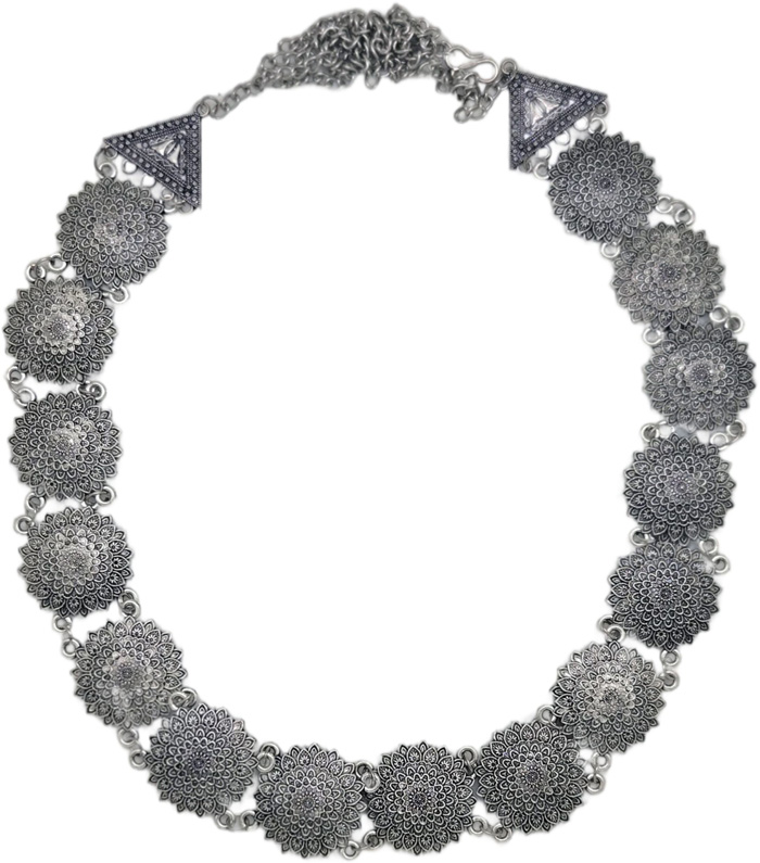 Silver Wildflower Heritage Statement Necklace