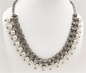 Silver Metallic Beads Bohemian Jewelry Necklace