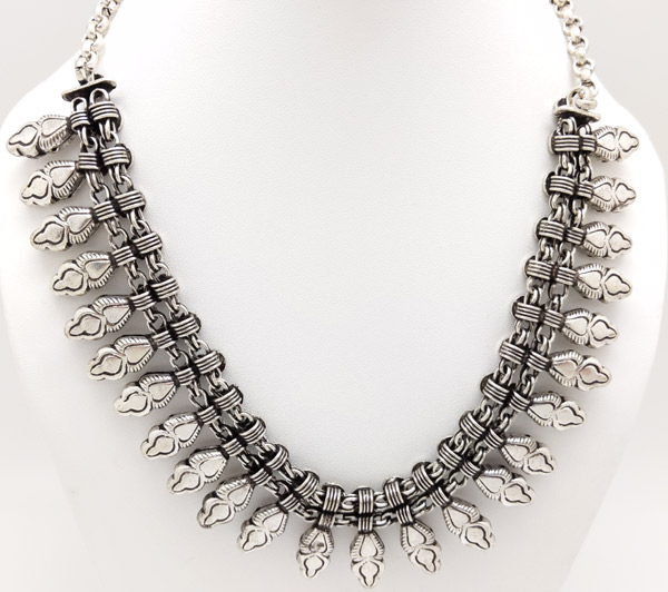 Silver Tone Black Rustic Look Traditional Jewelry