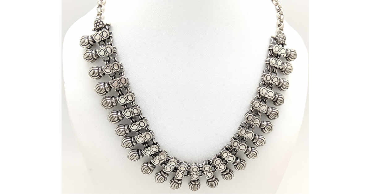 Boho silver necklace discount