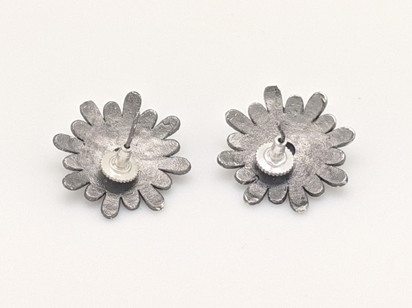 Flower Power Silver Oxidised Earrings