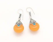 Pastel Orange Stone Small Earrings