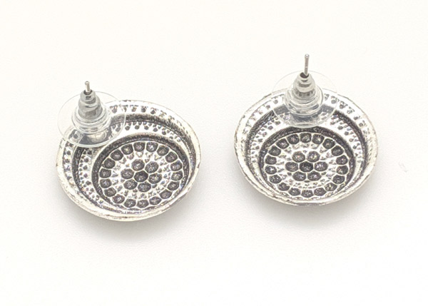 Circle Chic Tribal Silver Earrings