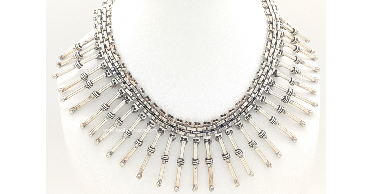 Silver Alloy Needle Necklace Tribal Warrior Jewelry Jewelry Silver