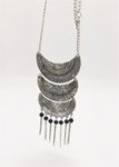 Silver and Black Lunar Necklace [6639]