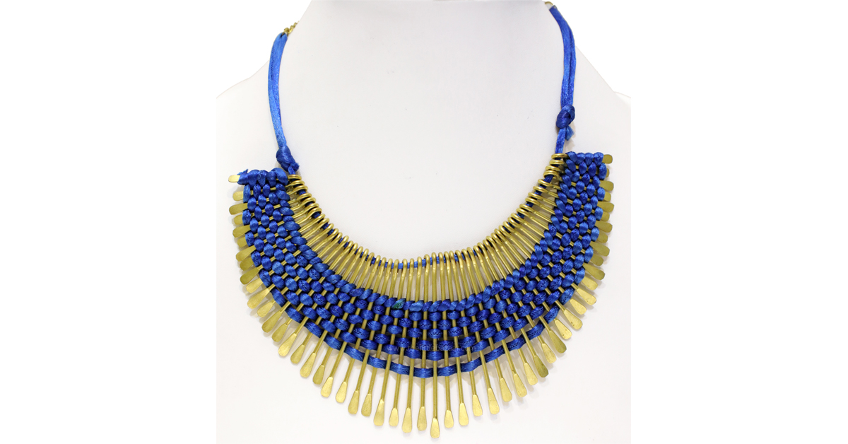 Buy COIRIS 3 Layer Illusion Wire Statement Necklace for Women Blue Green  Beaded (N0005) (BR1201-wine) at Amazon.in