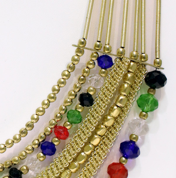 Elegant Tribal Multicolor Gold Necklace