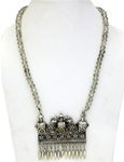Glass Beads and Silver Tribal Necklace [6785]